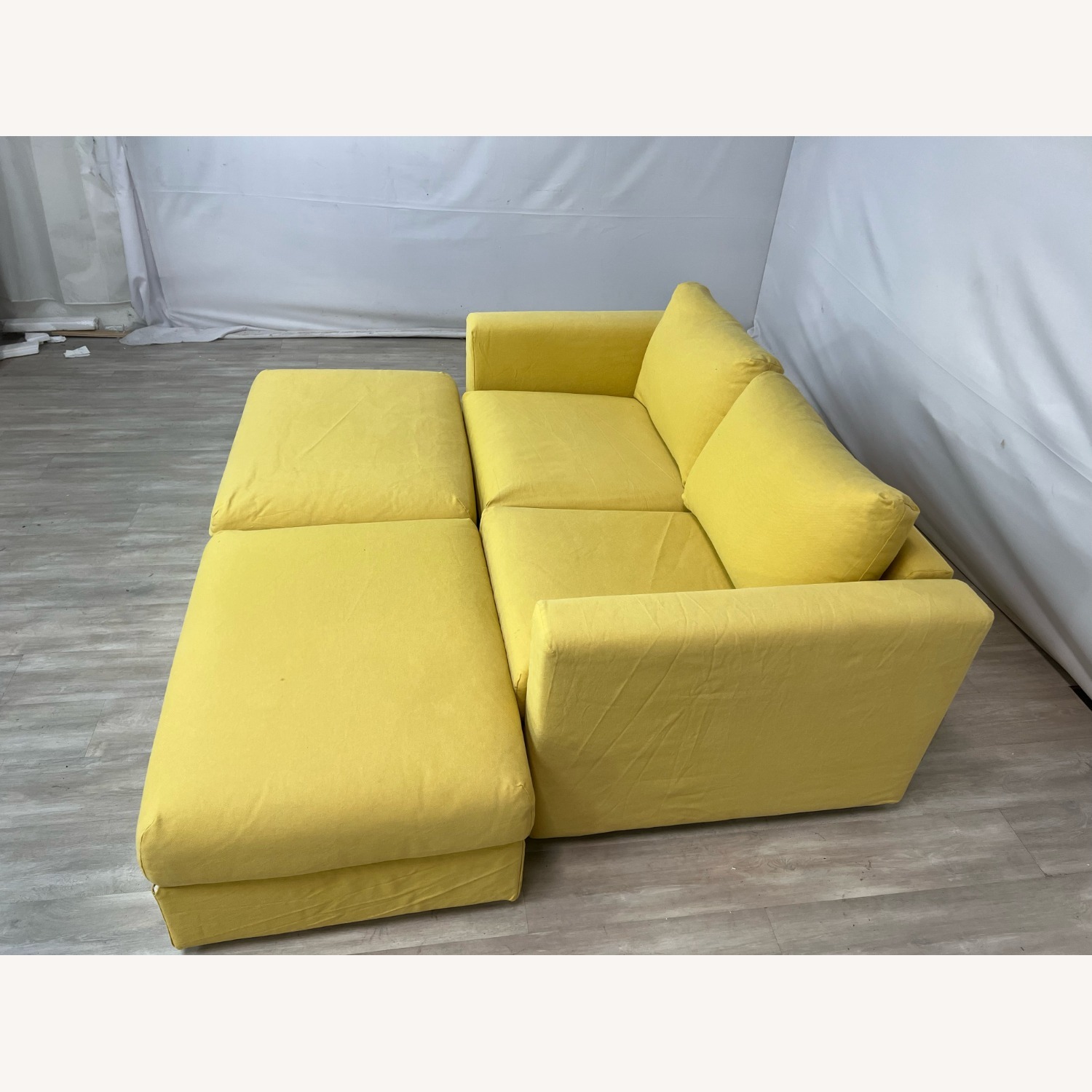 IKEA Vimle Yellow Sofa with Ottoman Storage - image-3