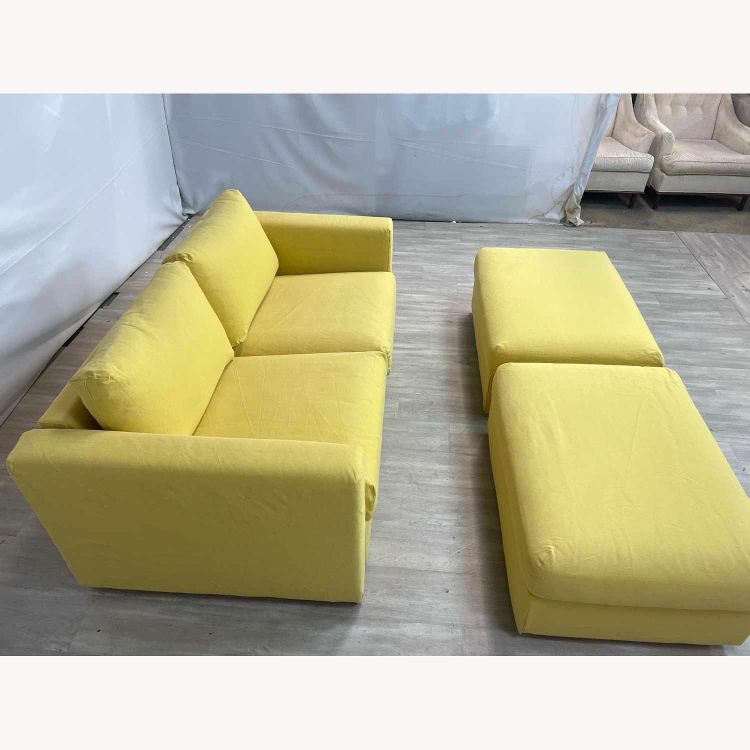 IKEA Vimle Yellow Sofa with Ottoman Storage - image-10