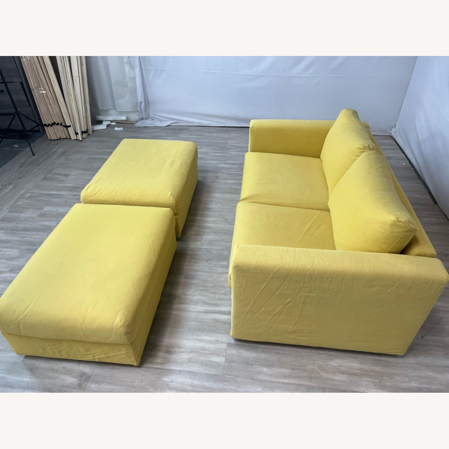 IKEA Vimle Yellow Sofa with Ottoman Storage - image-9