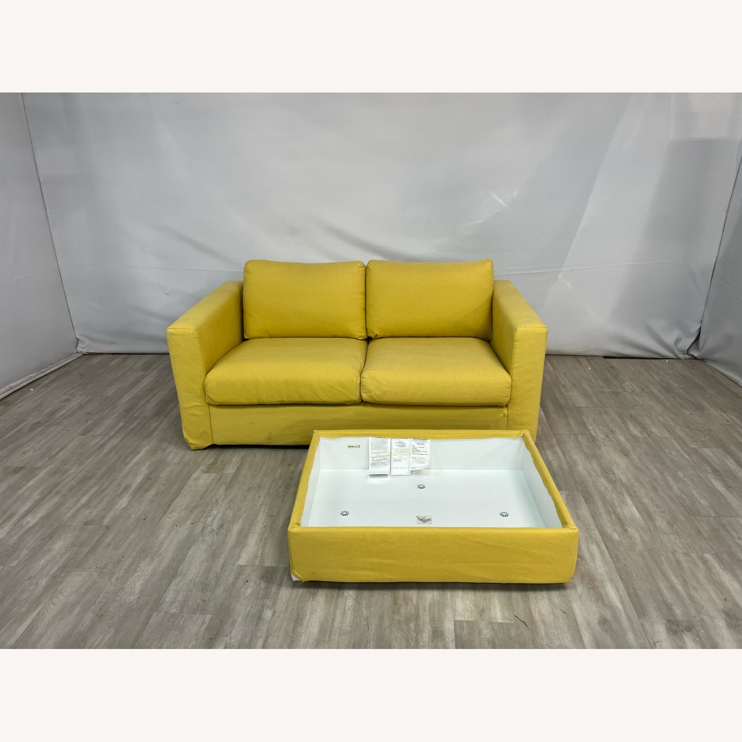 IKEA Vimle Yellow Sofa with Ottoman Storage - image-11