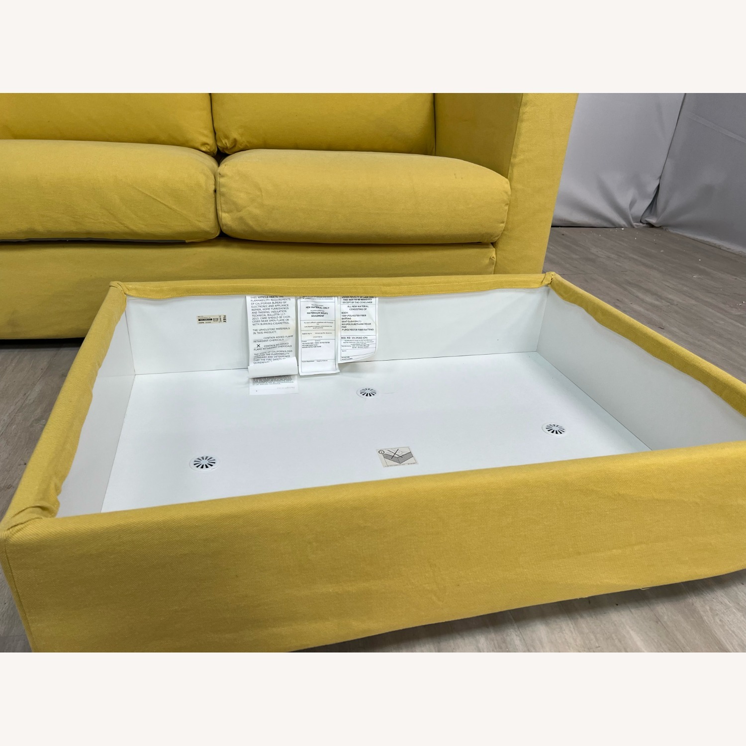 IKEA Vimle Yellow Sofa with Ottoman Storage - image-12