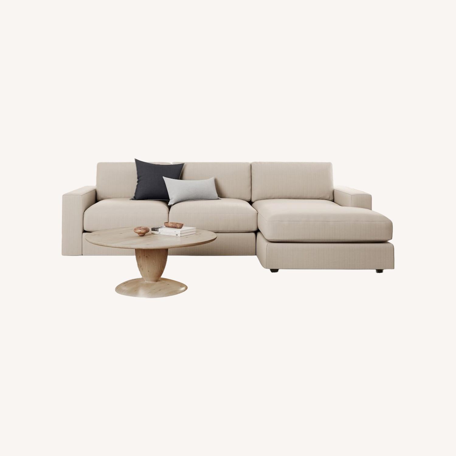West Elm Urban Natural Linen 3+ Piece Sectional - image-0