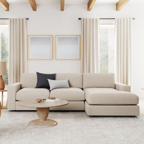 Used West Elm Urban Natural Linen 3+ Piece Sectional for sale on AptDeco