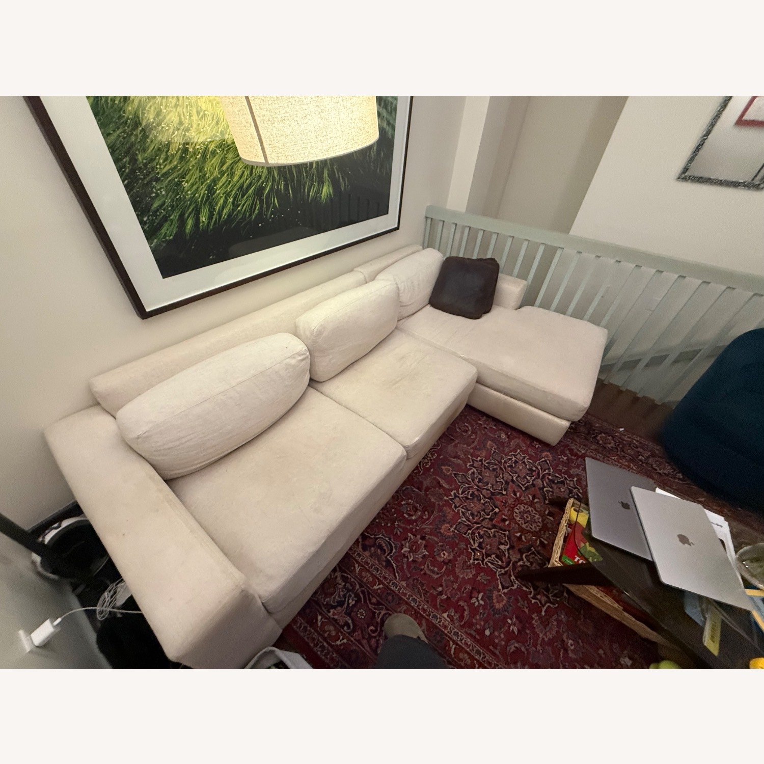 West Elm Urban Natural Linen 3+ Piece Sectional - image-2