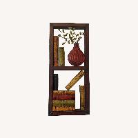 At Home Wood And Metal Bookshelf Wall Decor