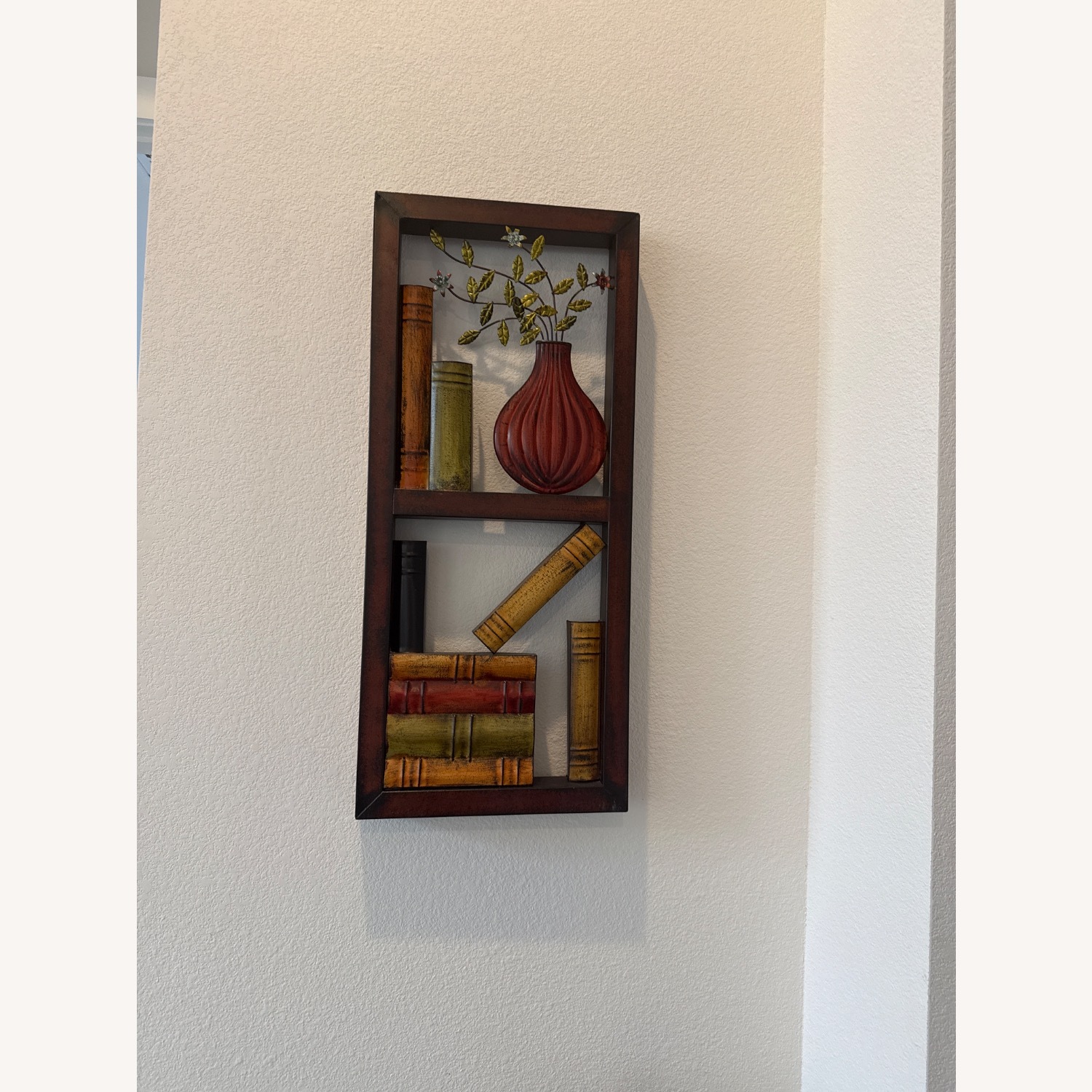 At Home Wood And Metal Bookshelf Wall Decor - image-2