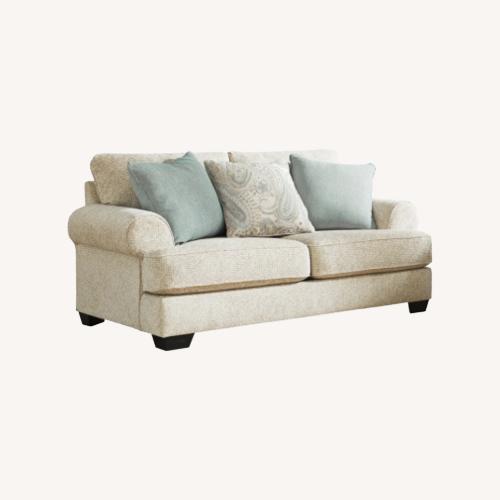 Used Ashley Furniture Light Gray Fabric Loveseat for sale on AptDeco