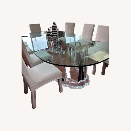 Used Transparent Glass Dining Table for sale on AptDeco