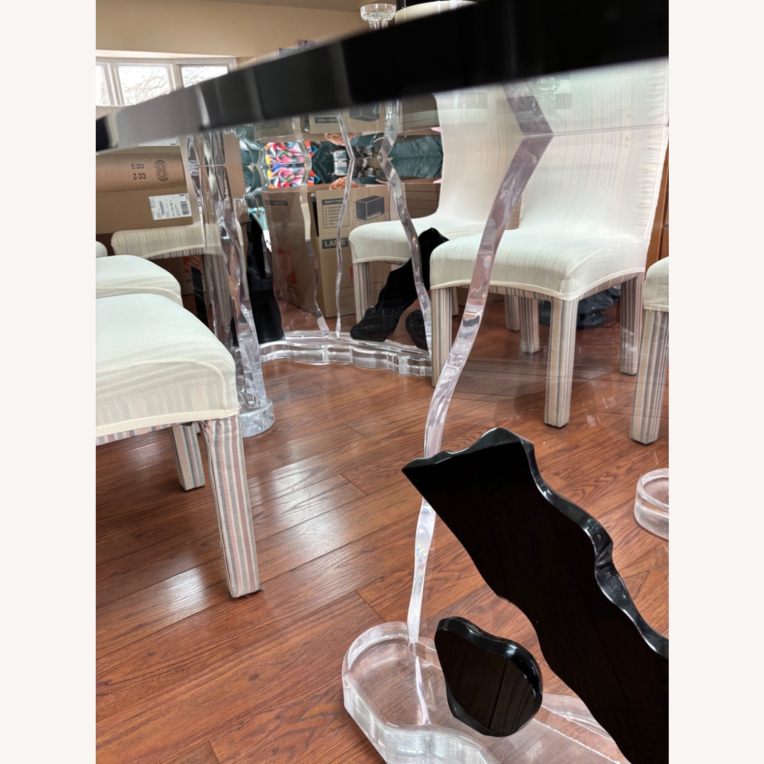 Transparent Glass Dining Table - image-8