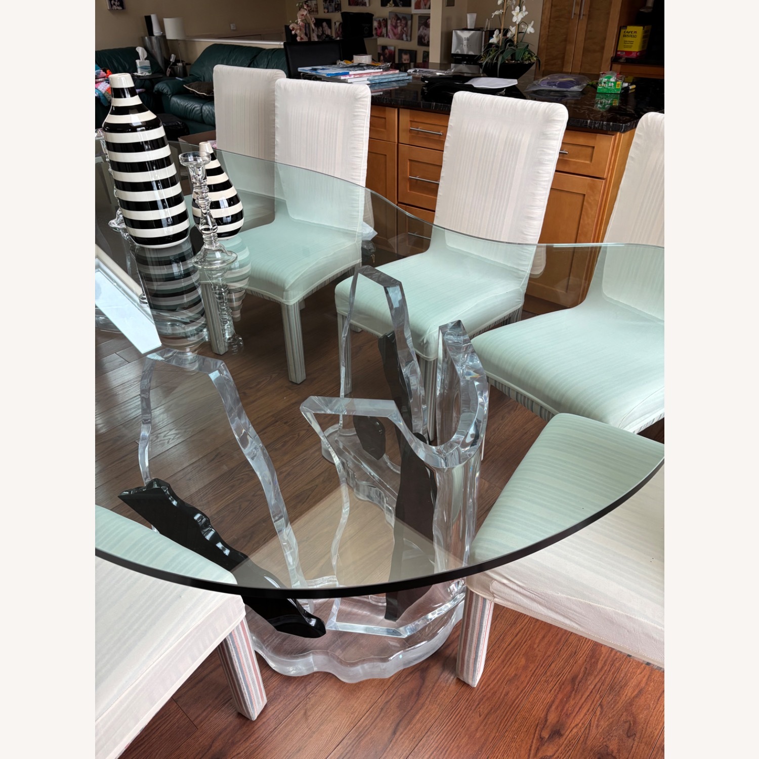 Transparent Glass Dining Table - image-6