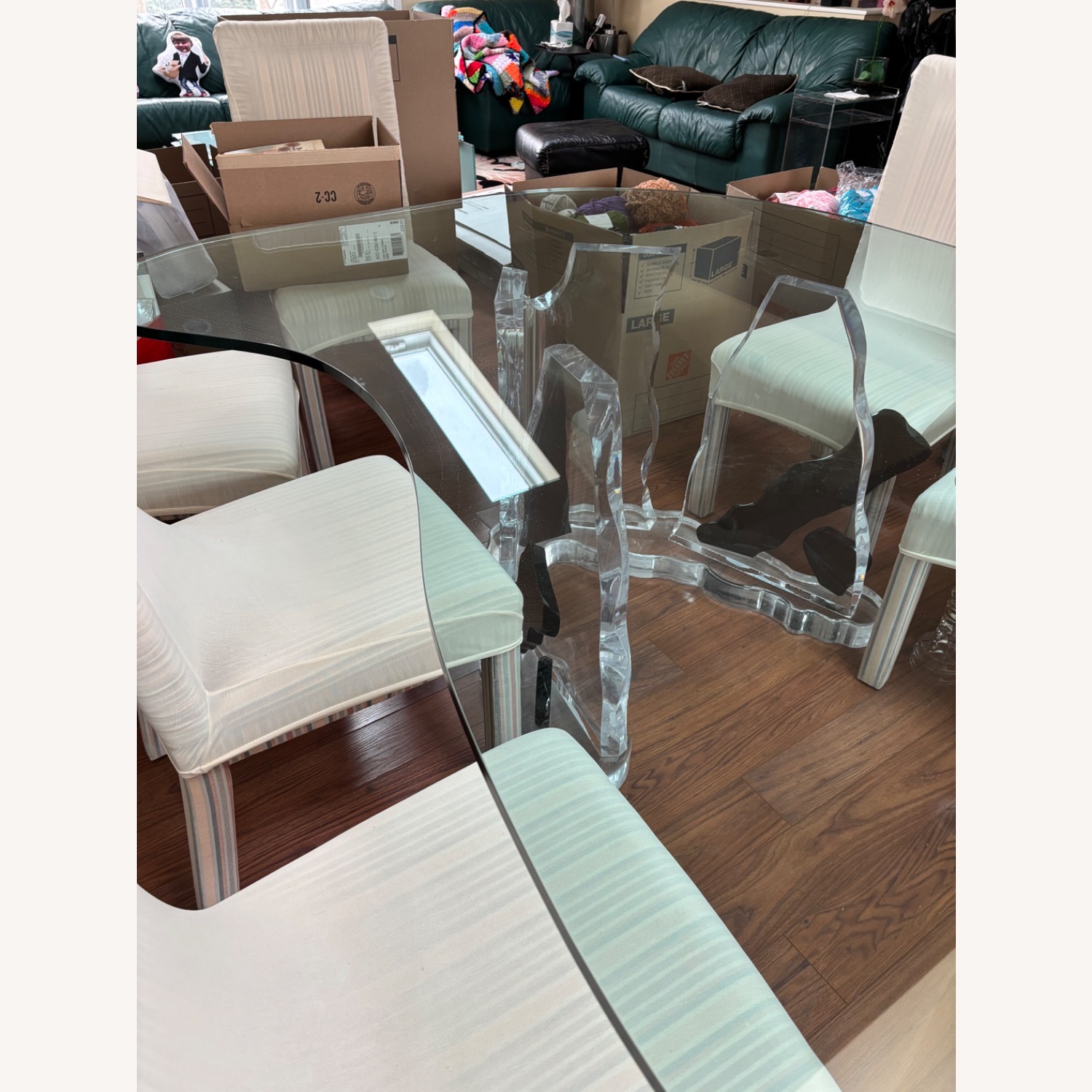 Transparent Glass Dining Table - image-9