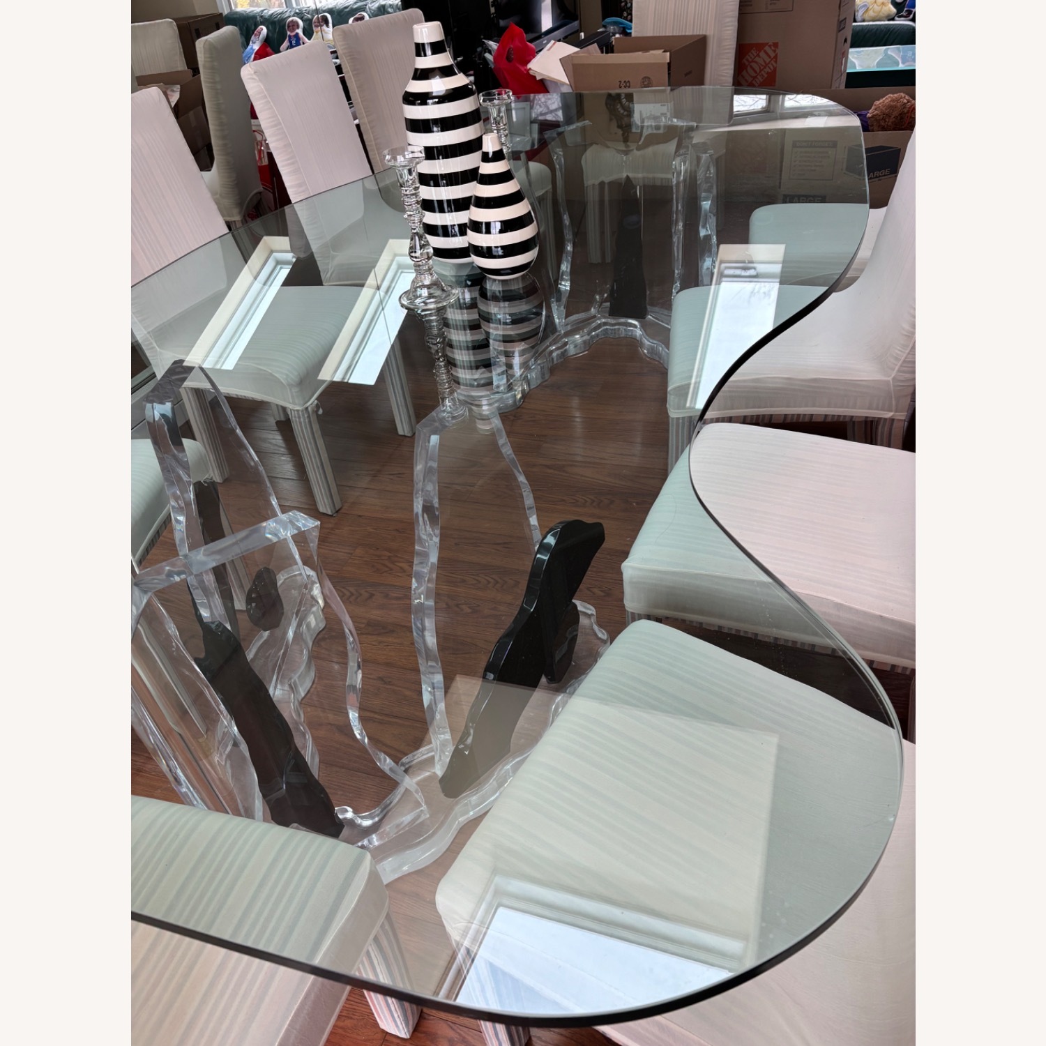 Transparent Glass Dining Table - image-3
