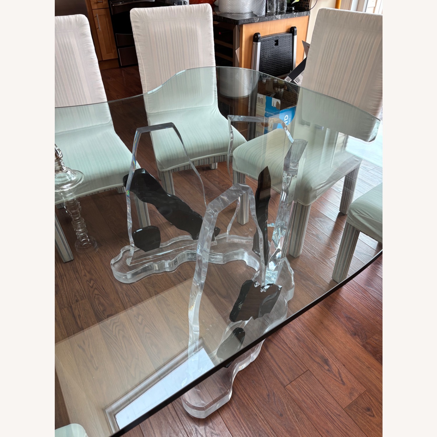 Transparent Glass Dining Table - image-10