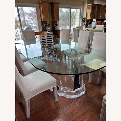 Used Transparent Glass Dining Table for sale on AptDeco