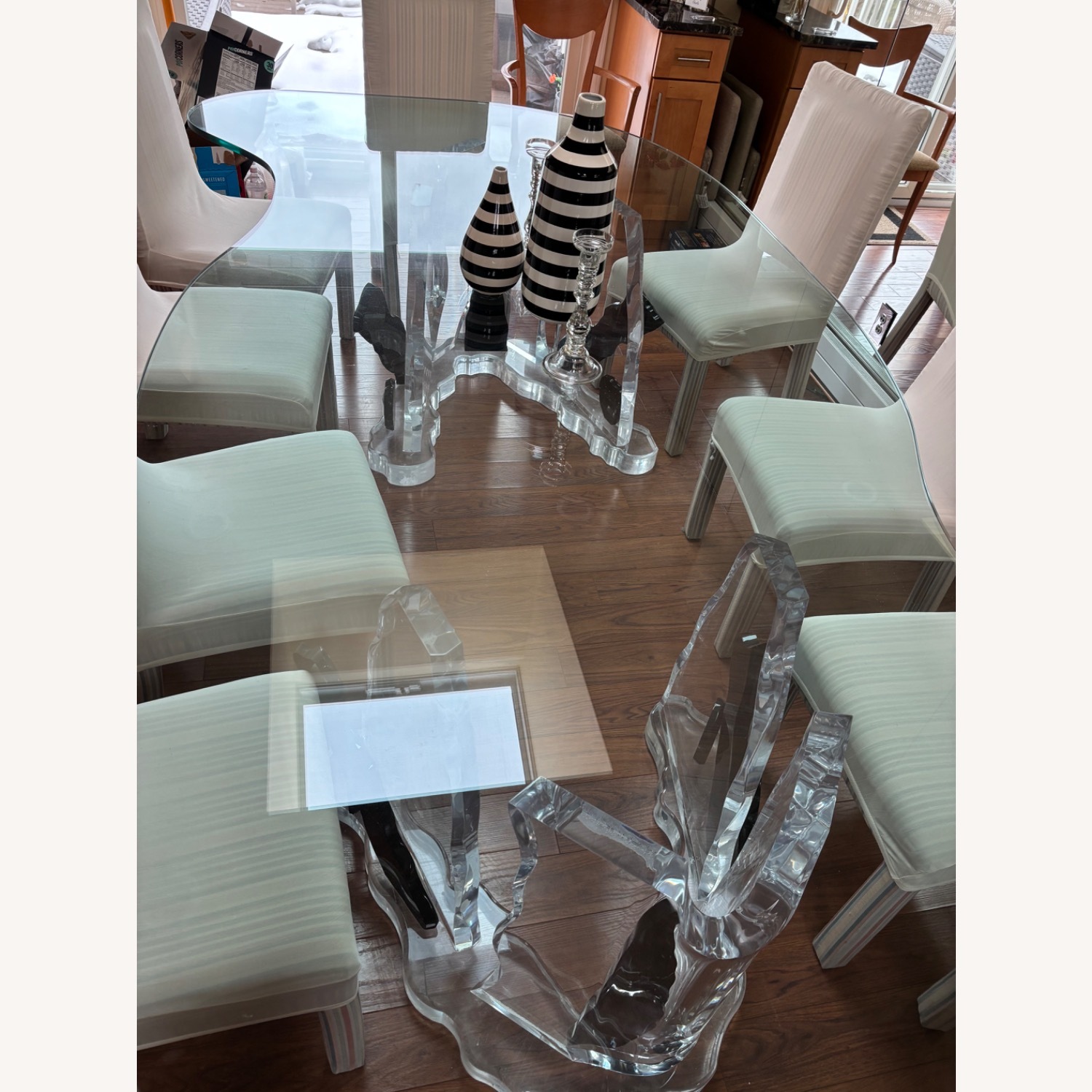 Transparent Glass Dining Table - image-5