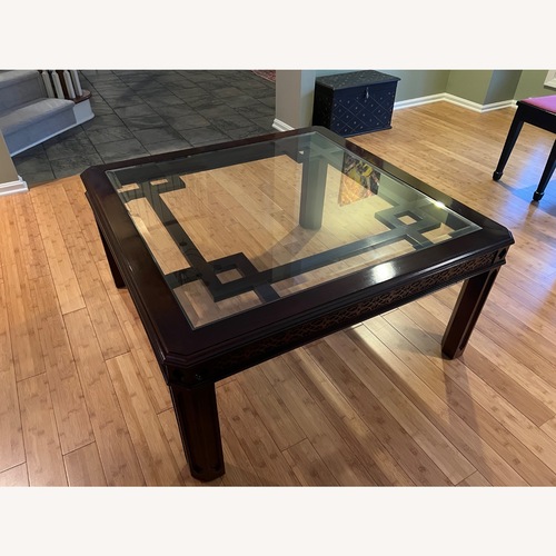 Used Century Furniture Dark Brown Wood Coffee Table for sale on AptDeco