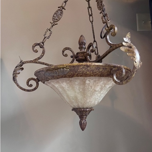 Used Vintage/Antique Bronze Metal Ceiling Lamp for sale on AptDeco