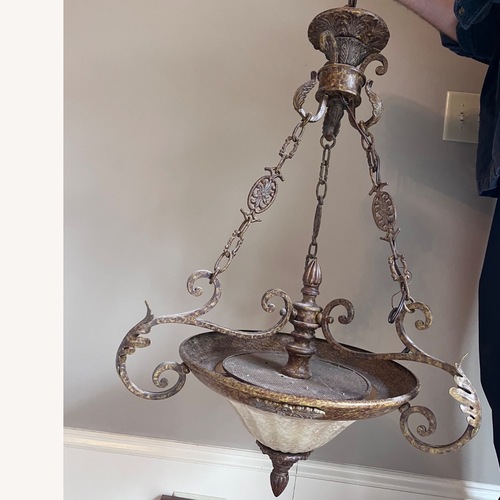 Used Vintage/Antique Bronze Metal Ceiling Lamp for sale on AptDeco