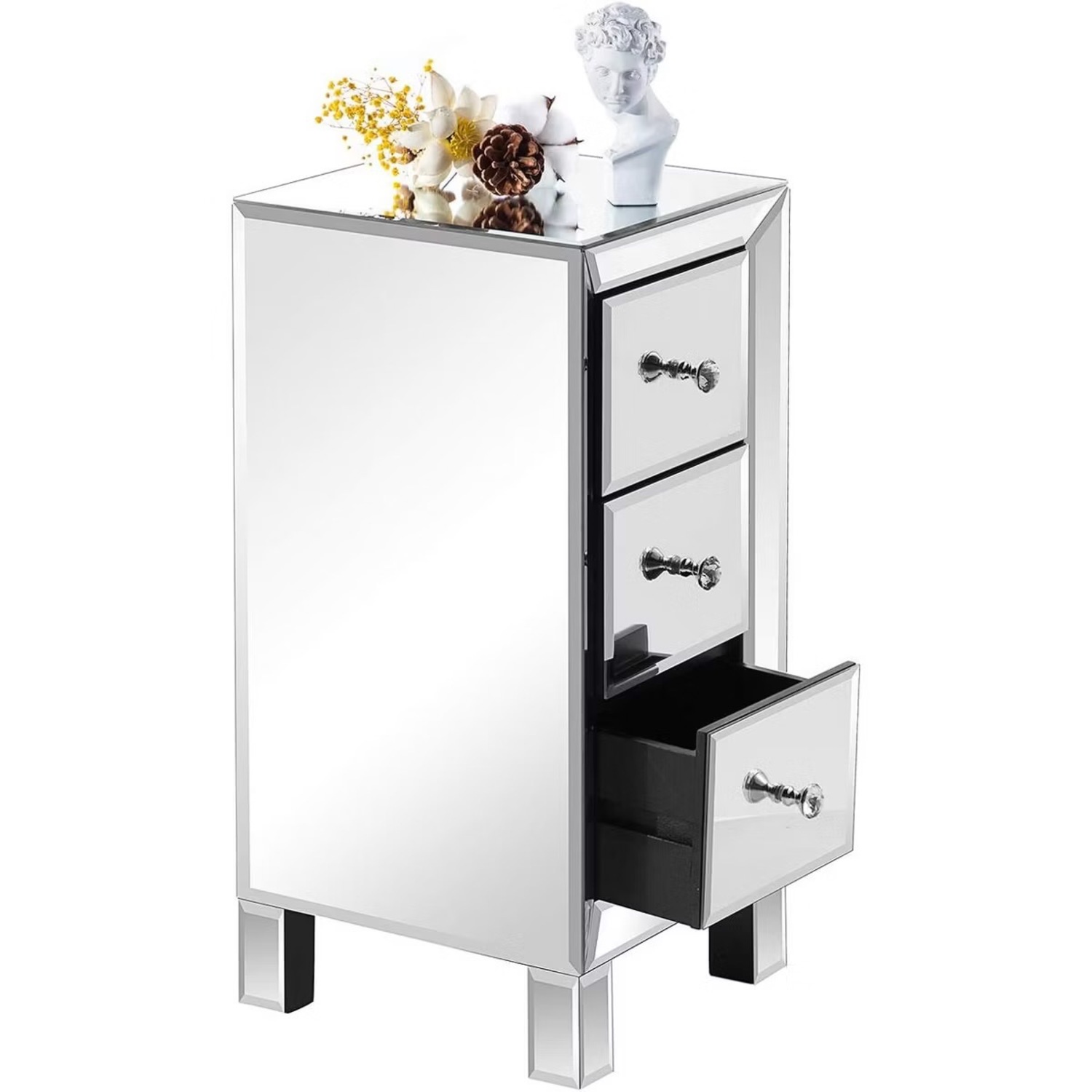 Mirrored Glass Nightstand  - image-2