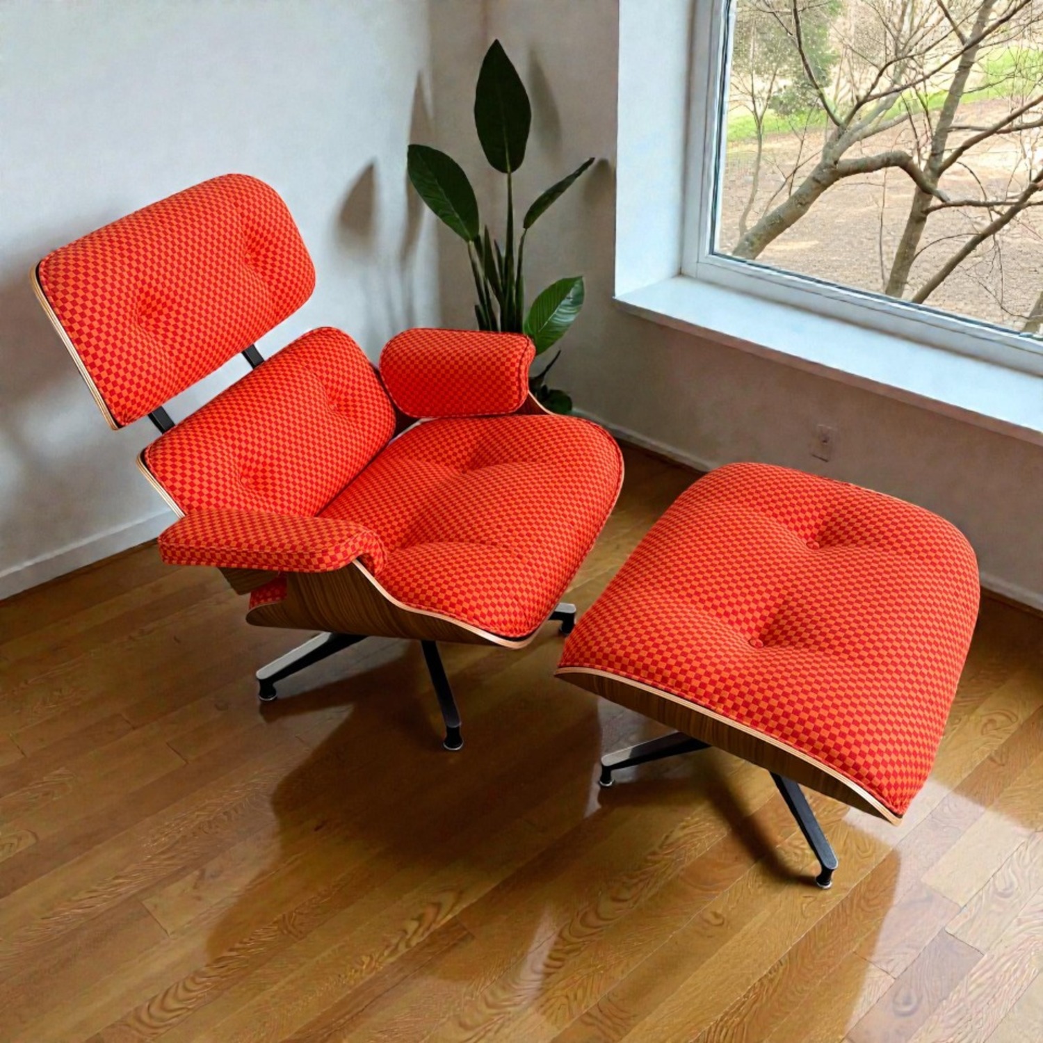 Herman Miller Eames Red Fabric Ottoman - image-9