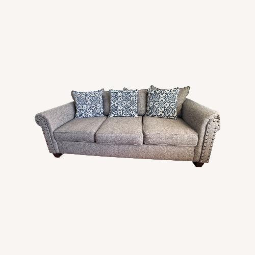Used Raymour & Flanigan Light Gray 3+ Piece Sectional for sale on AptDeco