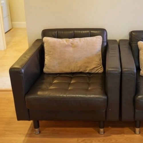 Used IKEA Morabo Leather Armchairs, Set of 2 for sale on AptDeco