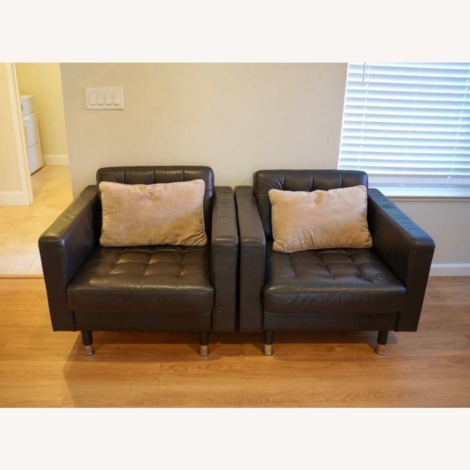 IKEA Morabo Leather Armchairs, Set of 2 - image-3