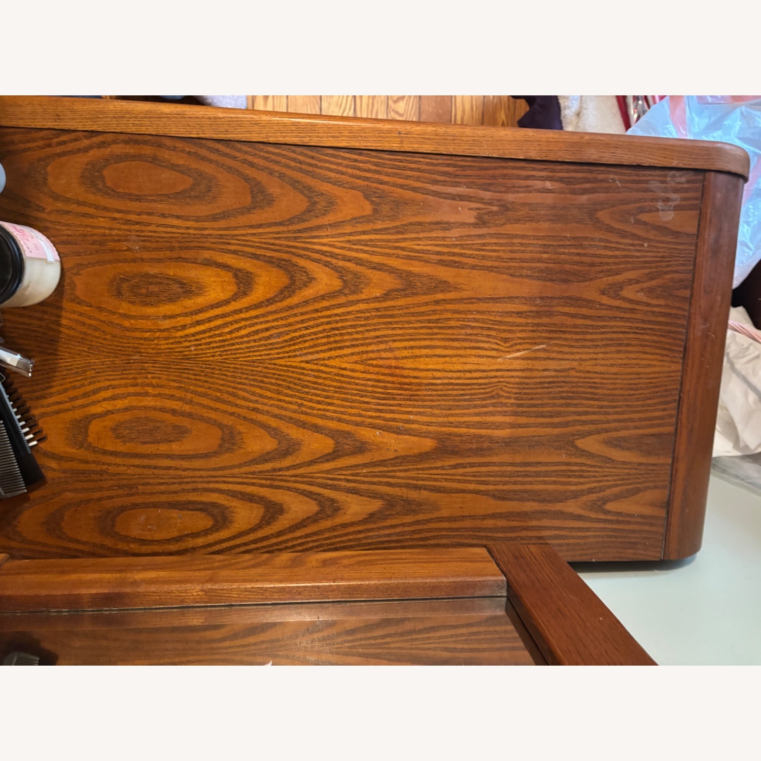 Oak Wood Dresser With Mirror  - image-7