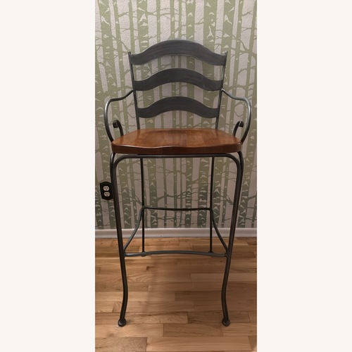 Used Ethan Allen Brown Wood/Metal Stools for sale on AptDeco