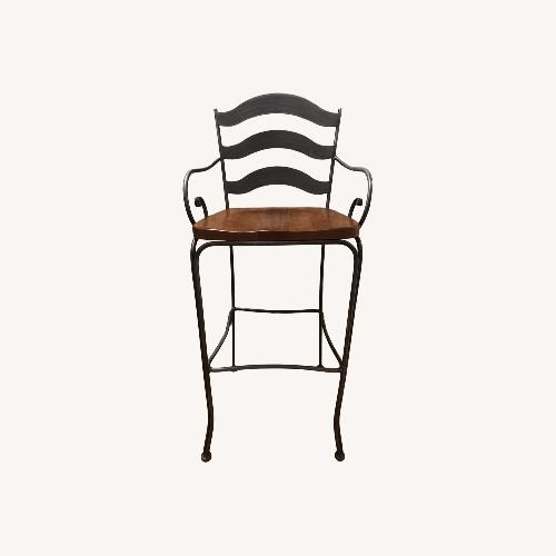 Used Ethan Allen Brown Wood/Metal Stools for sale on AptDeco