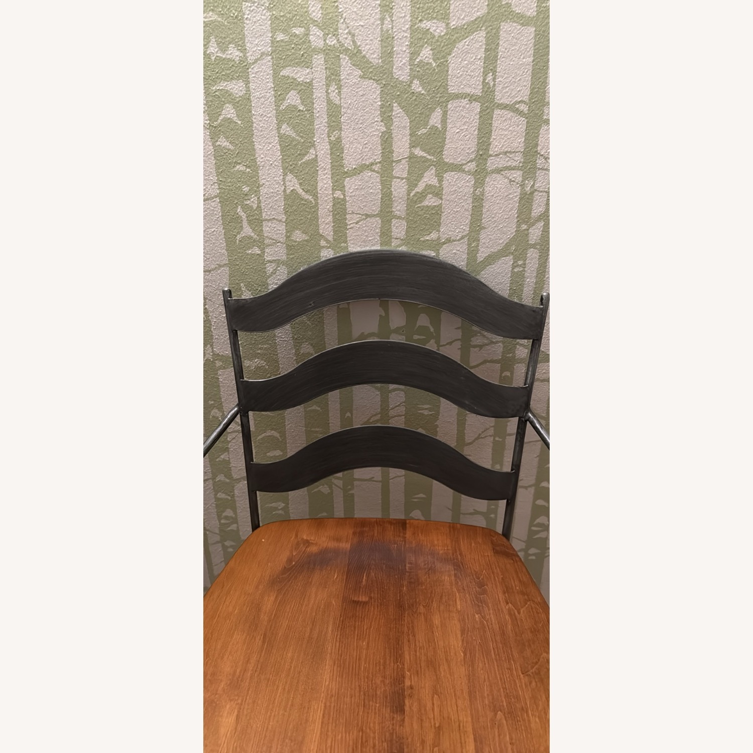 Ethan Allen Brown Wood/Metal Stools - image-4