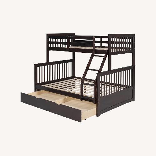Used Ashley Furniture Dark Brown Wood Bunk Bed for sale on AptDeco