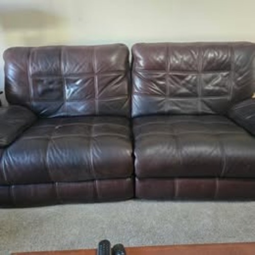 Used Dark Brown Leather 2 Seater Sofa for sale on AptDeco