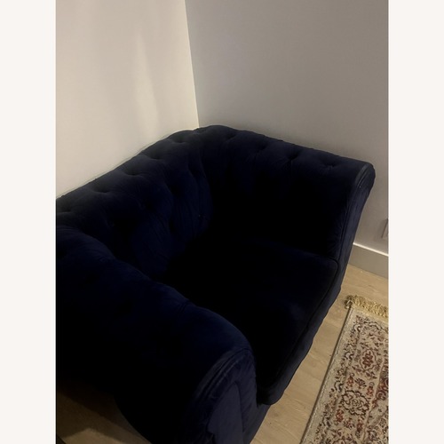 Used Royal Blue Chesterfield Armchair for sale on AptDeco