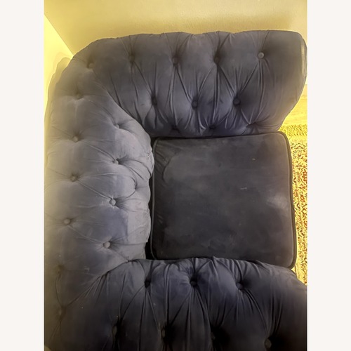 Used Royal Blue Chesterfield Armchair for sale on AptDeco