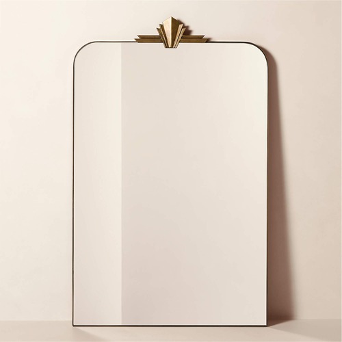 Used CB2 Nouveau Modern Brass Lacquered Iron Full-Length Floor Mirror 48"x78" for sale on AptDeco