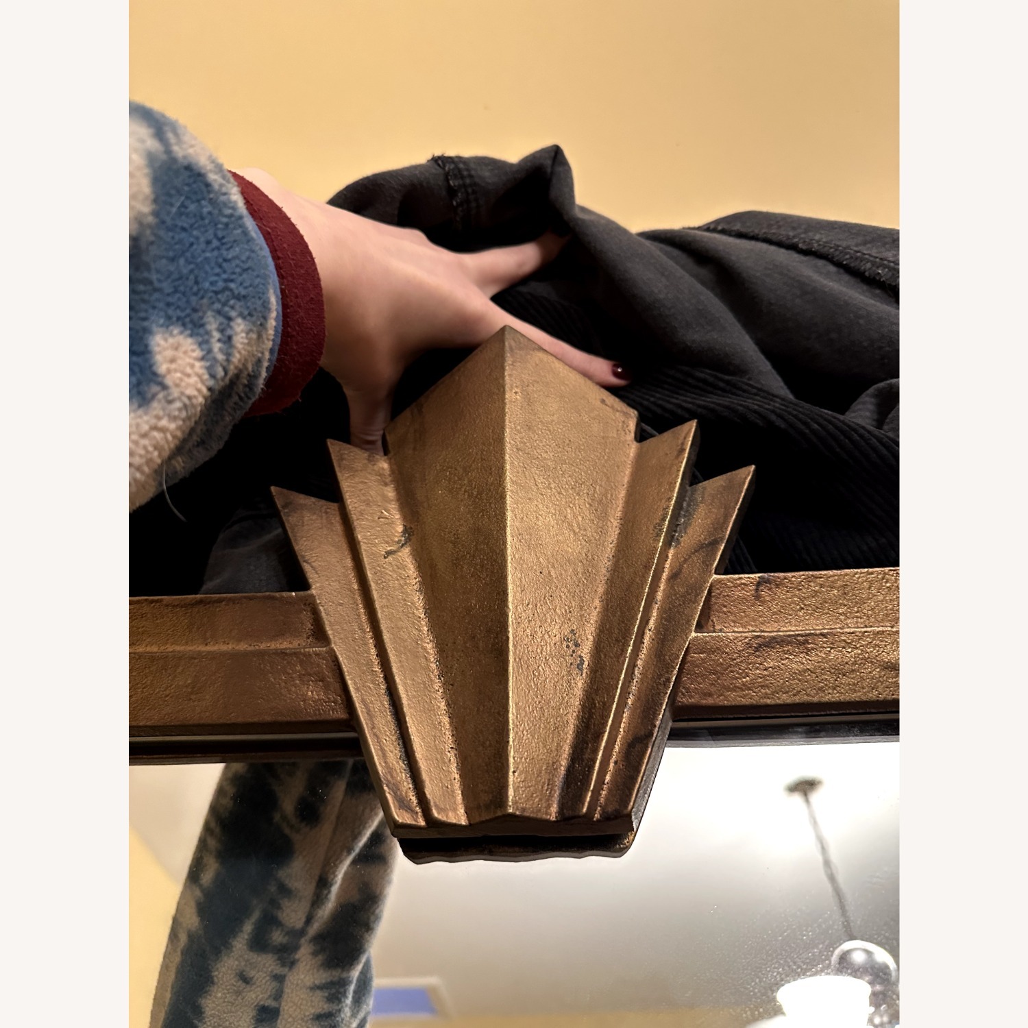 CB2 Nouveau Modern Brass Lacquered Iron Full-Length Floor Mirror 48"x78" - image-3