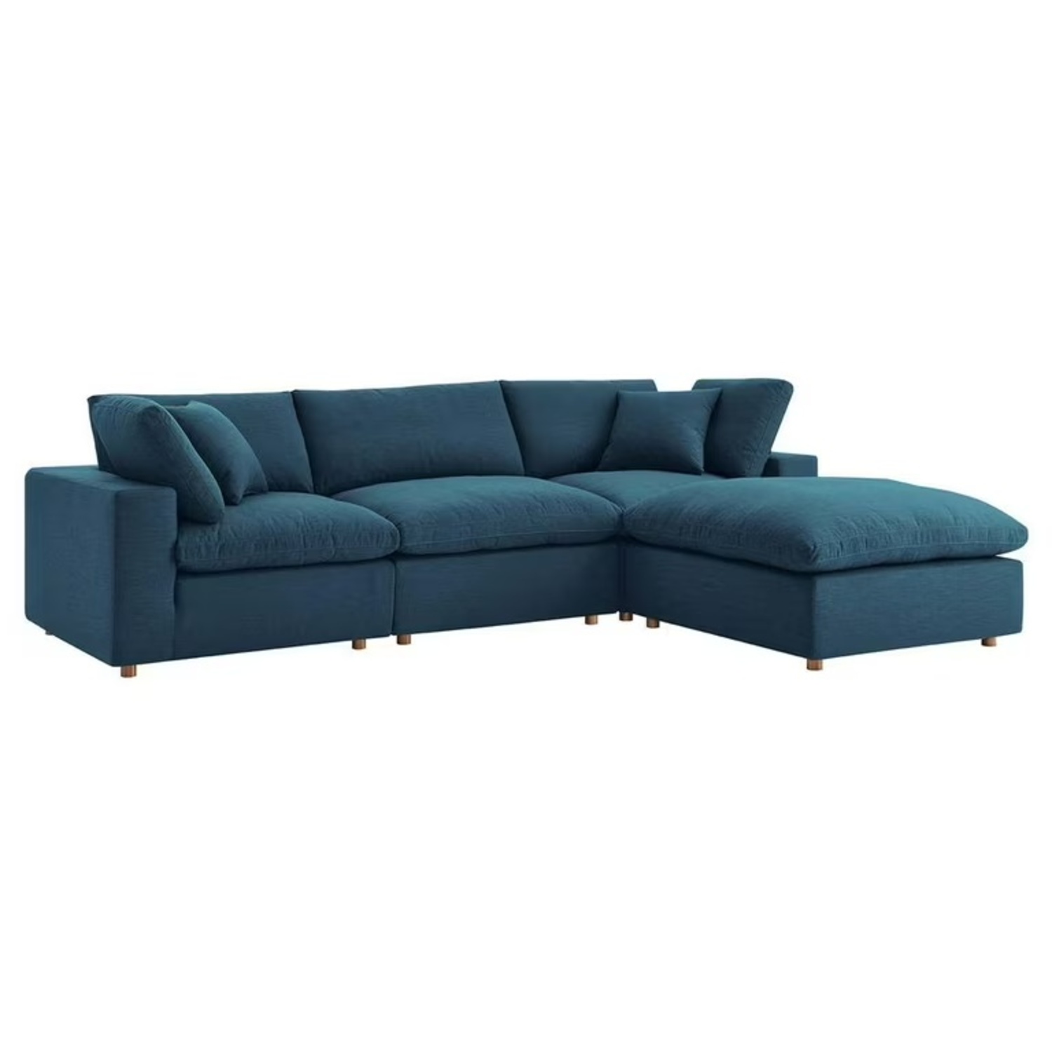 Modway Blue 4 Piece Down Filled Sectional - image-5