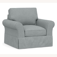 Pottery Barn Gray Velvet Armchair 