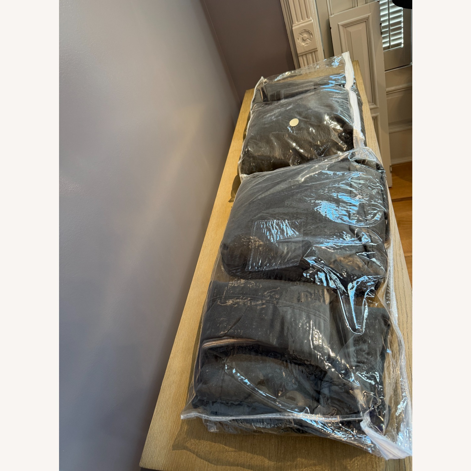 Pottery Barn Gray Velvet Armchair  - image-7