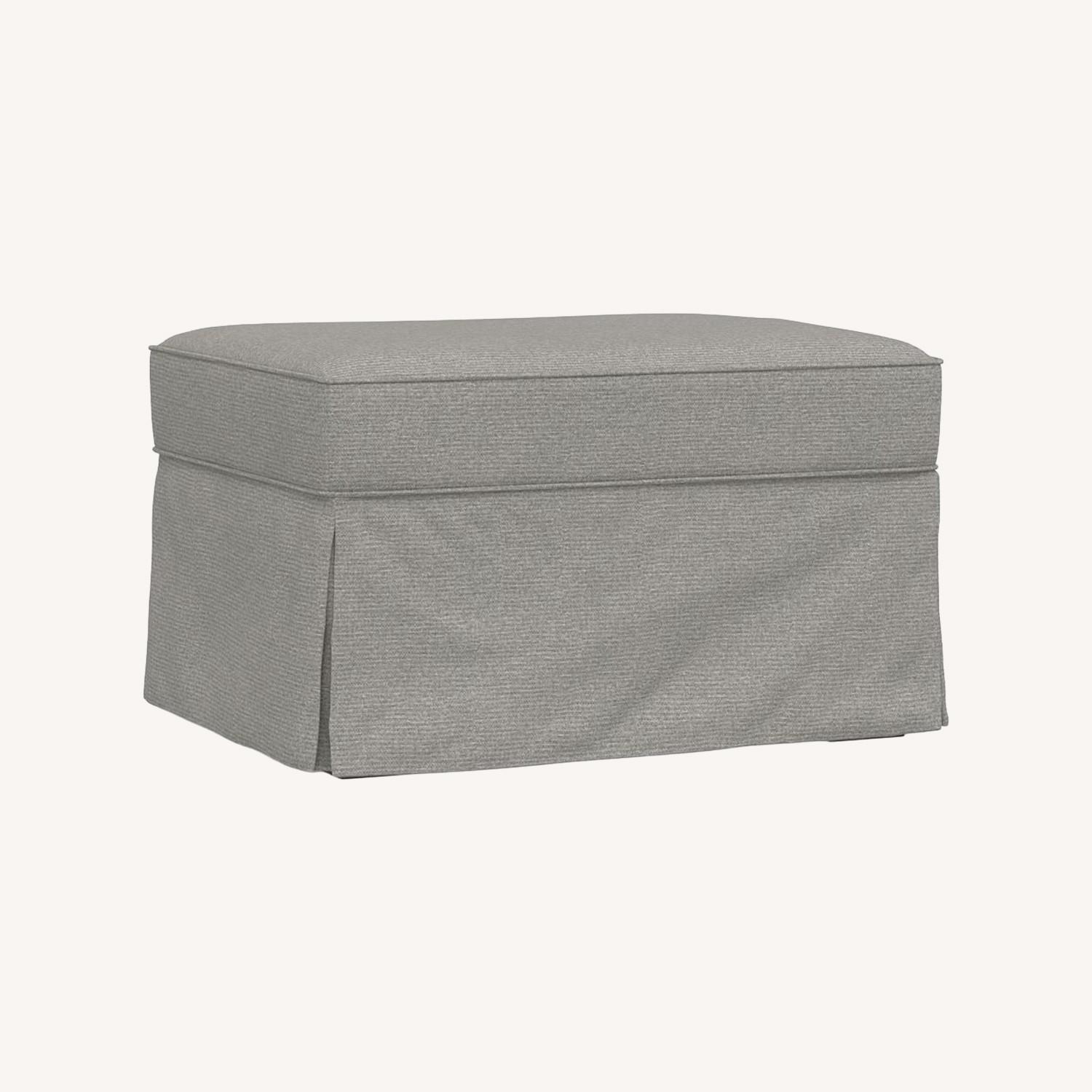 Pottery Barn Dark Gray Velvet Ottoman - image-6