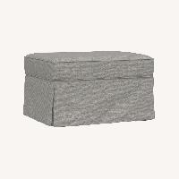 Pottery Barn Dark Gray Velvet Ottoman
