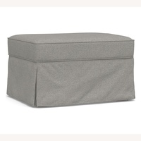 Pottery Barn Dark Gray Velvet Ottoman