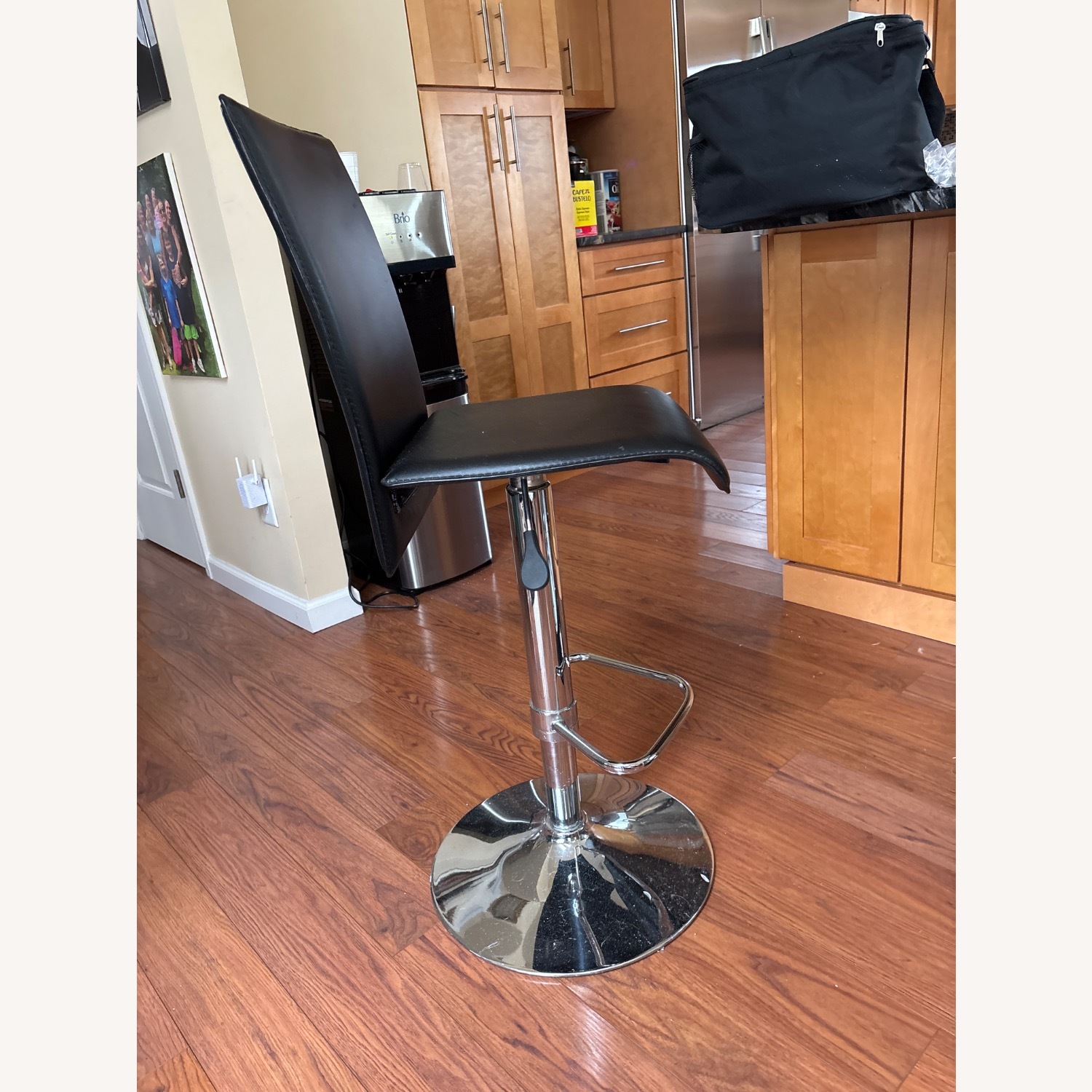 Black Leather Stools - image-5