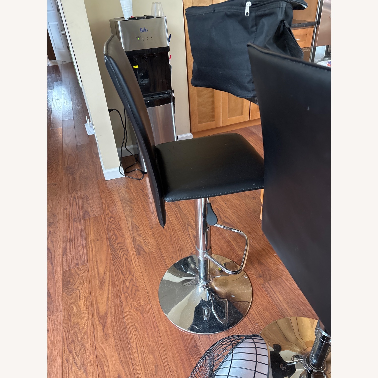 Black Leather Stools - image-3