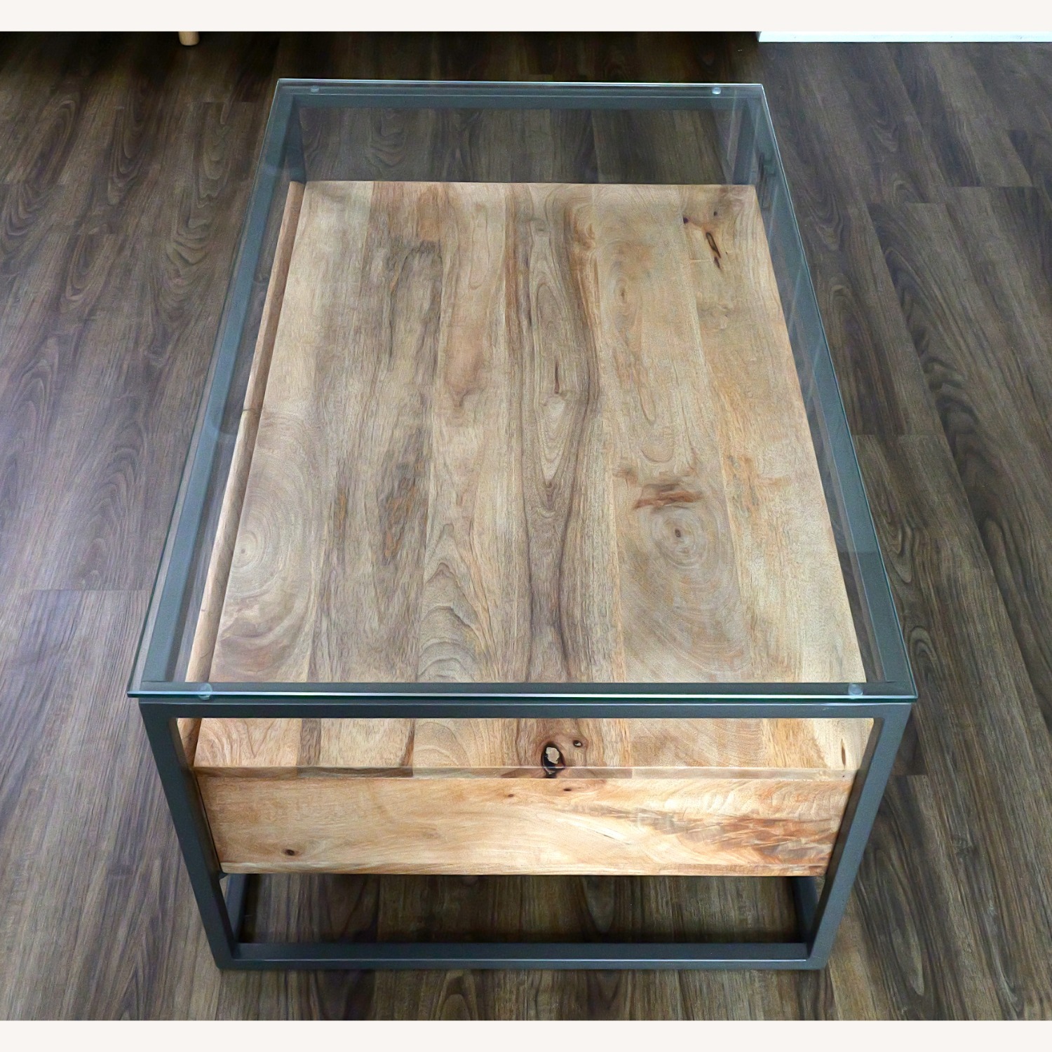 West Elm Industrial Wood Storage Coffee Table - image-2