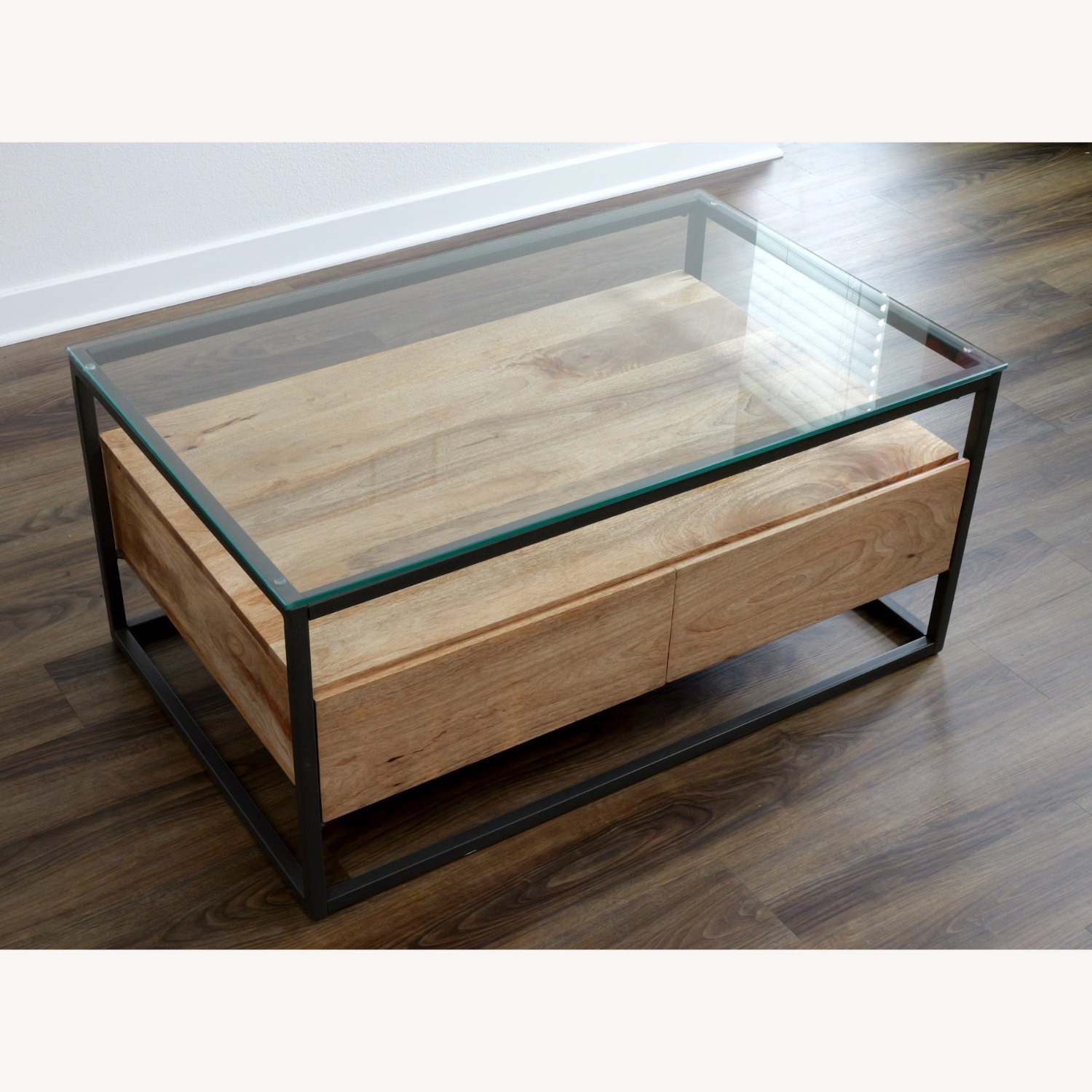 West Elm Industrial Wood Storage Coffee Table - image-1