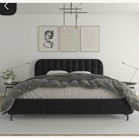 Mercury Row Black Velvet Queen Bed