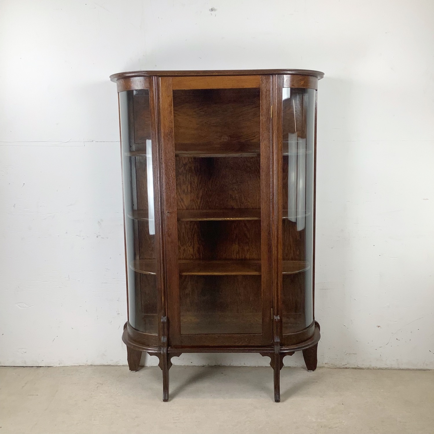 Antique Shelved Glass Display Cabinet - image-11
