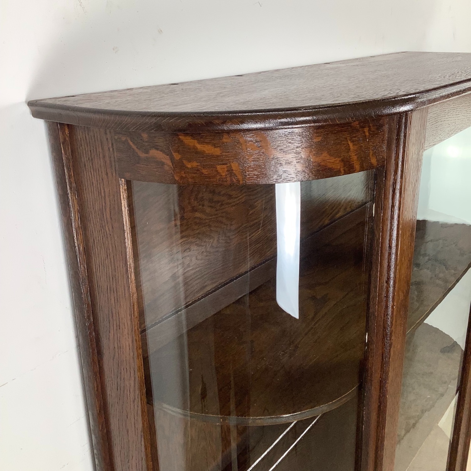 Antique Shelved Glass Display Cabinet - image-6